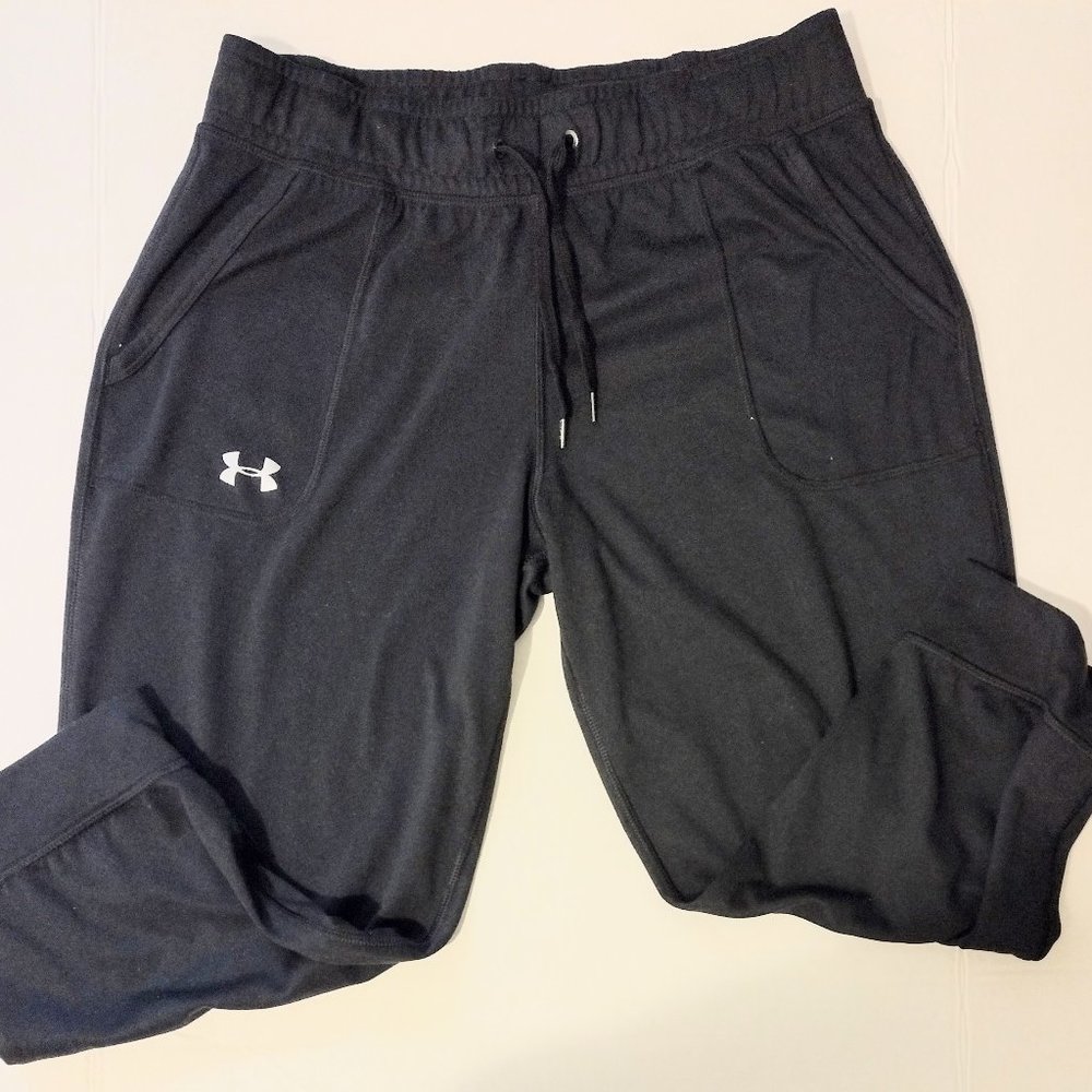 Under Armour Black Women's Joggers Athletic Graphic Logo Pants, Size S/P/SM